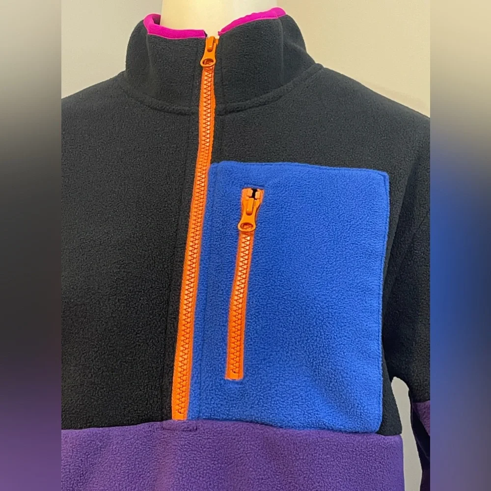Linus Tech Tips Retro Polar color block zip fleece size small throwback - Picture 2 of 11